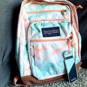 Jansport Backpack, peach and blue wash!